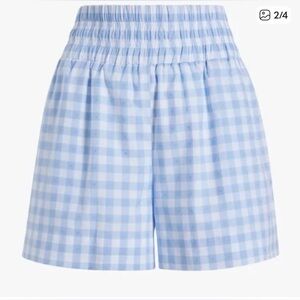 Hill House Light Blue Gingham Elastic Waist Shorts